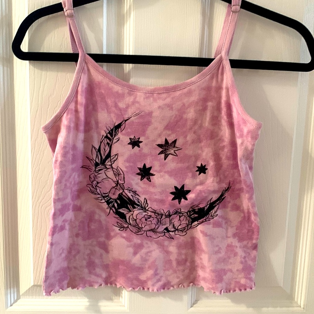 ✨5/$25✨Mighty Fine purple tie-dye tank top size medium